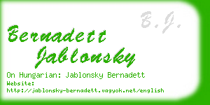 bernadett jablonsky business card